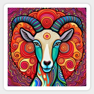 Bill the Quirky and Colorful Goat Sticker